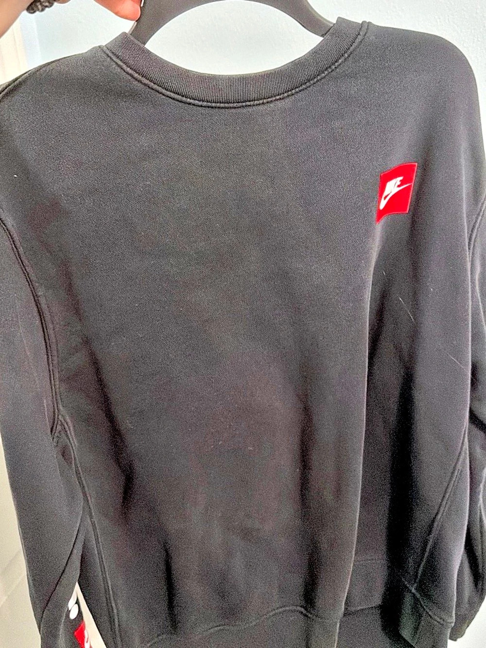 Nike Just Do It Red Box Logo Crewneck Sweatshirt Black